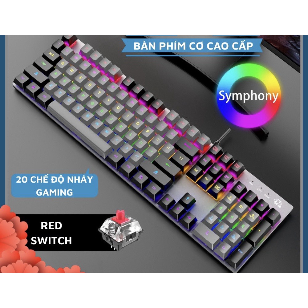 Bàn Phím Cơ Gaming K1 Blue Switch 20 Chế Độ LED Màu Cực Đẹp Chơi Mọi Tựa Game Trên Máy Tính Laptop PC