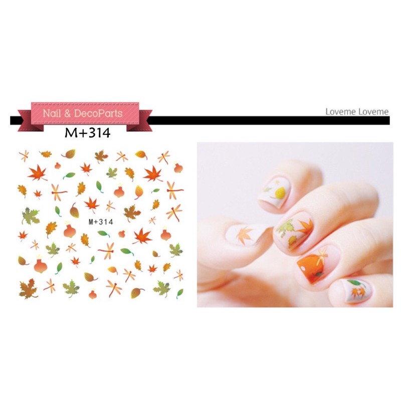Sticker hoạ tiết lá thu,hình dán móng hoạ tiết lá thu trang trí móng tay nail