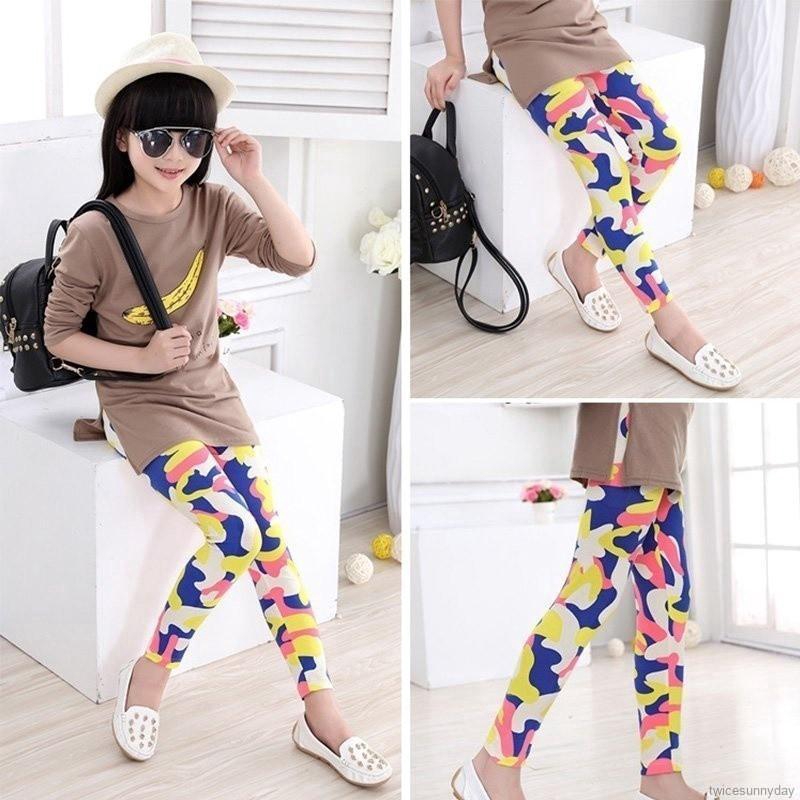 Quần legging phối nhiều họa tiết xinh xắn dành cho bé gái 2-14 tuổi