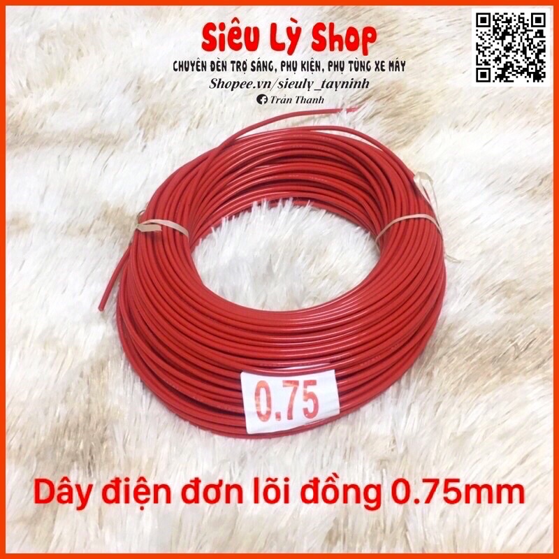 Dây điện đơn lõi đồng 0.75mm cho xe máy