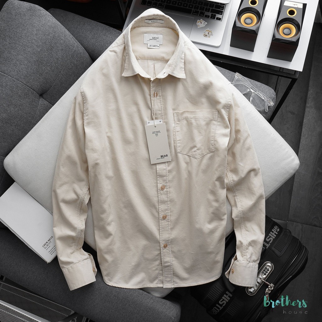 Áo sơ mi nhung P&B, chất nhung cực mịn xịn sò