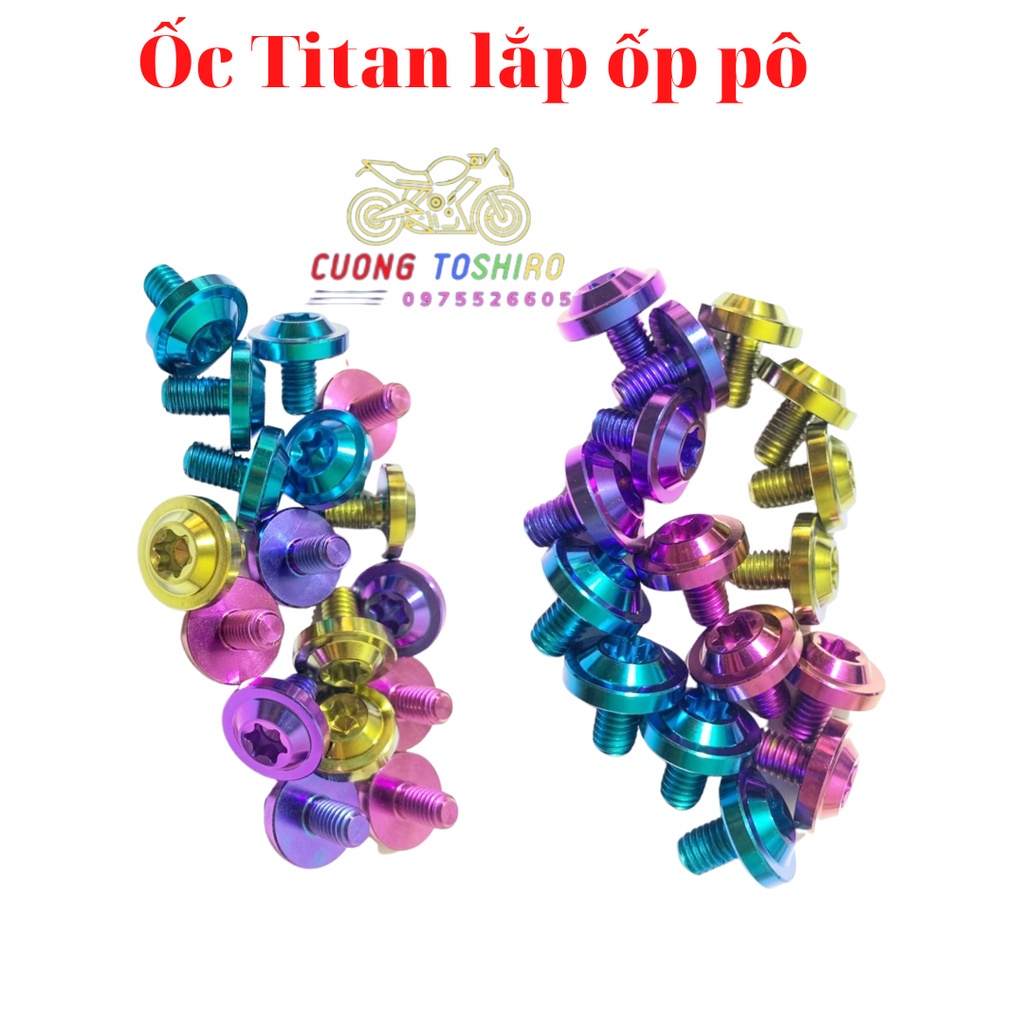 Ốc titan 6li10 gắn ốp pô xe wave a Wave a, sirius, RSX Fi 110 trang trí tạo vẻ đẹp cho xe