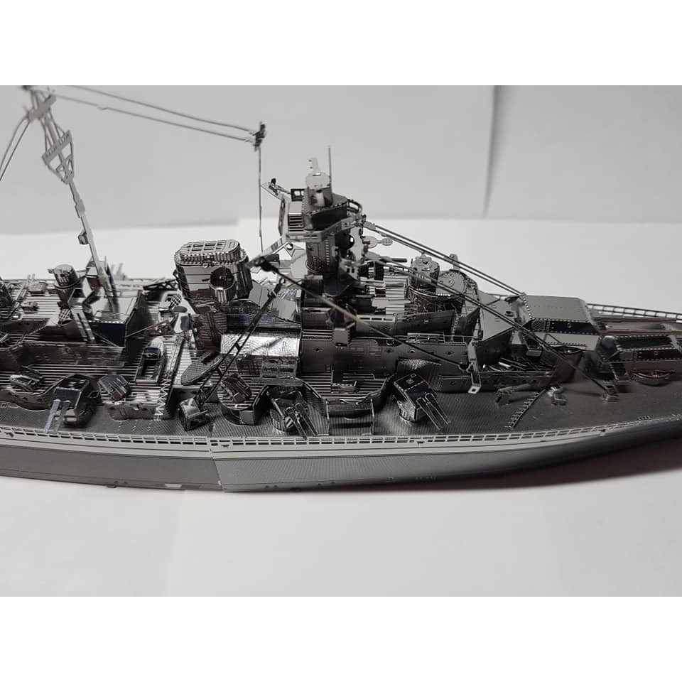Chưa Ráp Mô Hình Thép 3D Tàu Chiến Thiết Giáp Hạm Hải Quân Đức Piececool Bismarck Battleship