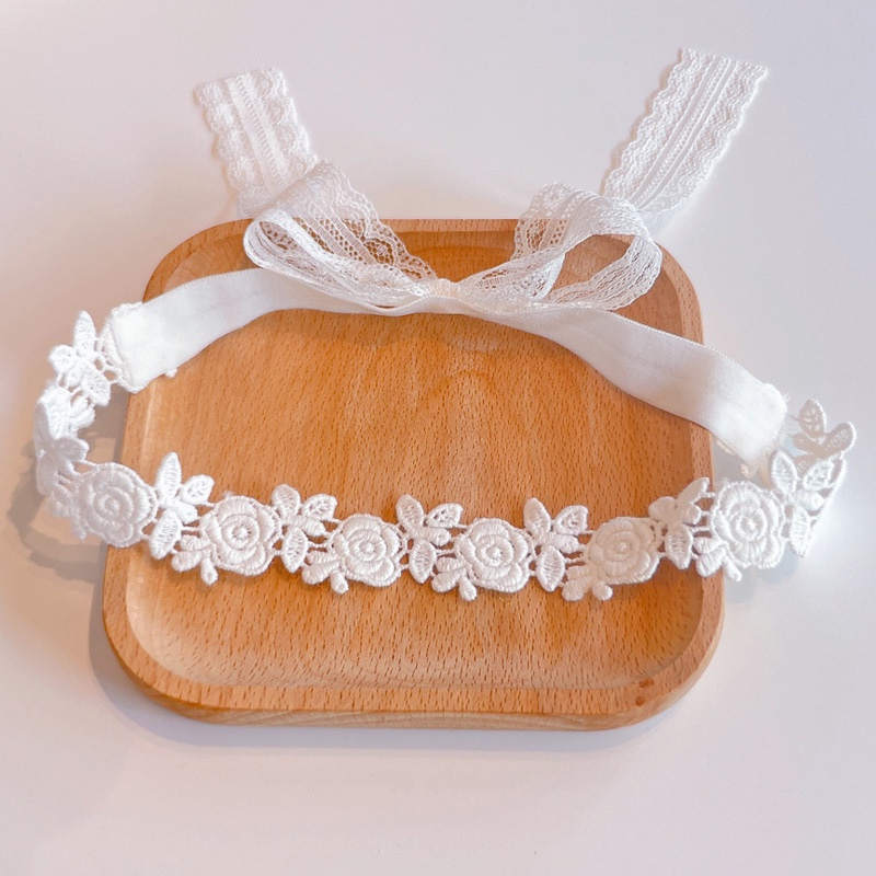 Băng đô/turban cài tóc vải ren đính nơ cho bé phong cách tiểu thư công chúa mẫu Hot Trend mới nhất
