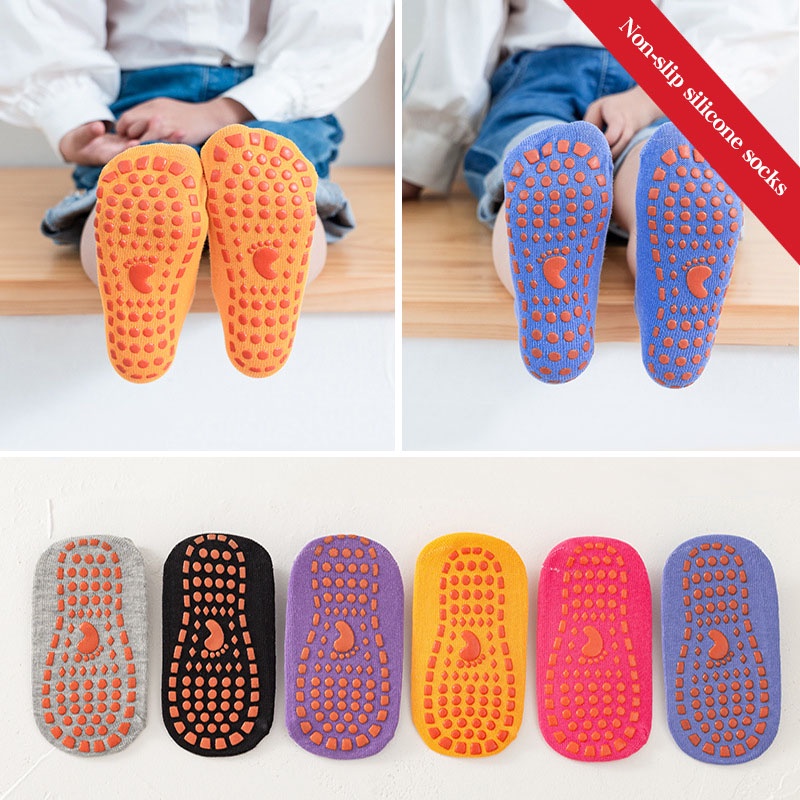 Vớ Thể Thao Màu Sắc Trơn Thoáng Khí Co Giãn Chống Trượt Dành Cho Bé Trai Và Bé Gái