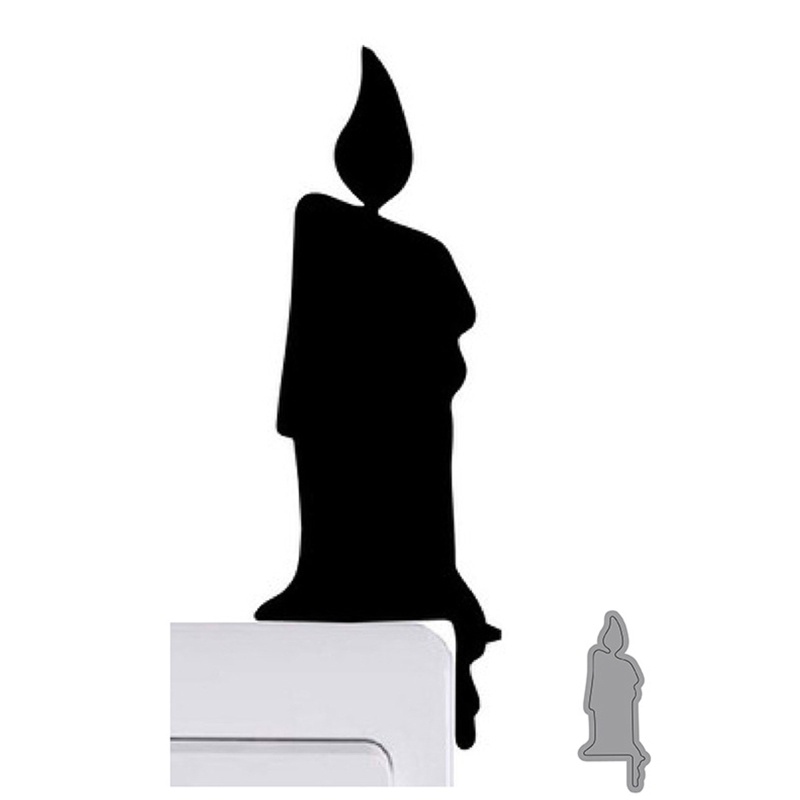 Khuôn Cắt Giấy Làm Từ Kim Loại Hình Cây Nến Trang Trí Scrapbook