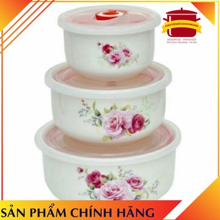 Bộ 3 thố sứ, bát sứ lạnh hút chân không