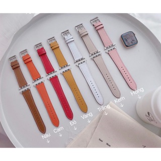DÂY DA TRƠN MÀU HERMES DÀNH CHO đồng hồ thông minh