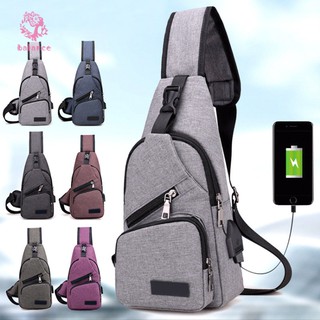 Túi đeo chéo chống trộm có cổng sạc usb thời trang cho nam