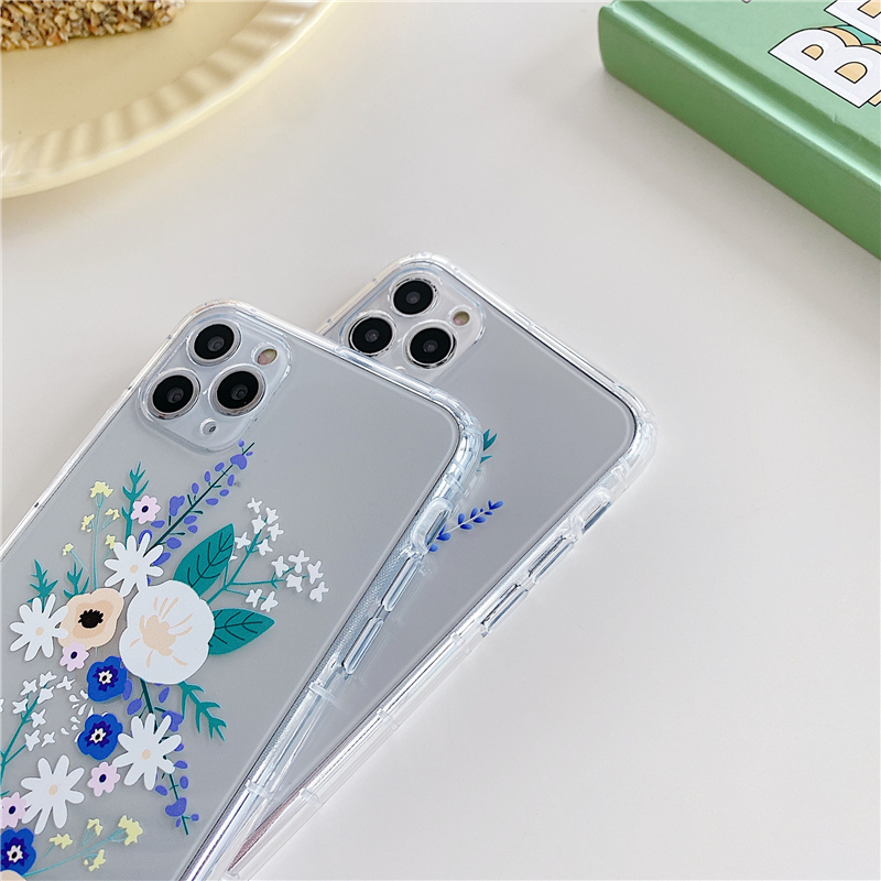 Summer fresh Xiaomi Redmi note7 note8 note9 mobile phone case note9pro transparent soft cover Lavender flower all-inclusive anti-drop note9S female note9Promax 9A 9C shockproof  fashion mobile phone case