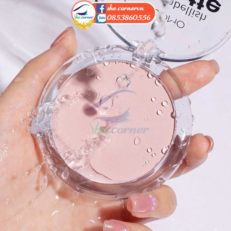 Phấn phủ kiềm dầu lâu trôi GECOMO Matte Makeup Compact Powder 211008 dạng nén lọ trong suốt 8g