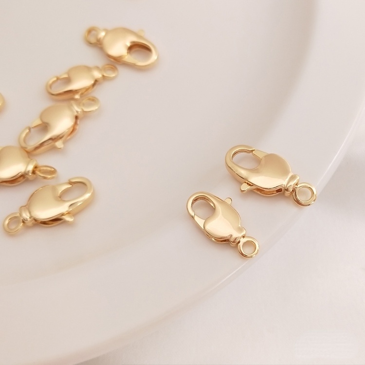 Khóa Kẹp Xoay Vòng Tay/Dây Chuyền Bằng Đồng 14K Màu Vàng Đồng Kiểu Hàn Quốc