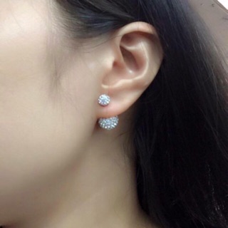 Khuyên tai dior pha lê chốt bạc