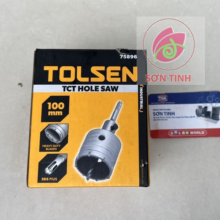 TOLSEN Mũi khoan lỗ khoét lỗ tường bê tông 100mm Hole Saw 75896