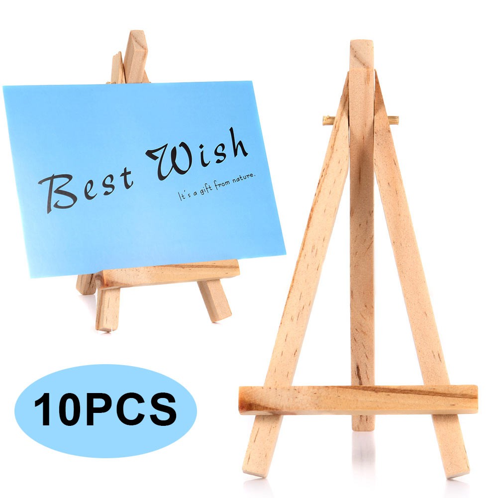 10pcs Mini Wooden Cafe Table Number Easel Wedding Place Name Holder Mobile Stand