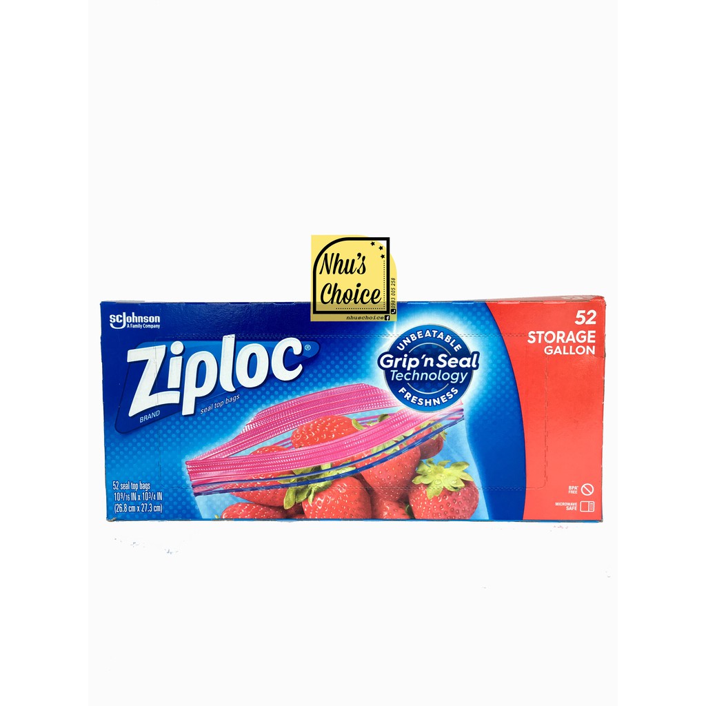 [Hàng Mỹ Nhu's Choice] Túi dự trữ khóa thông minh Ziploc| Storage| Grip'n Seal| Gallon 26.8x27.3cm