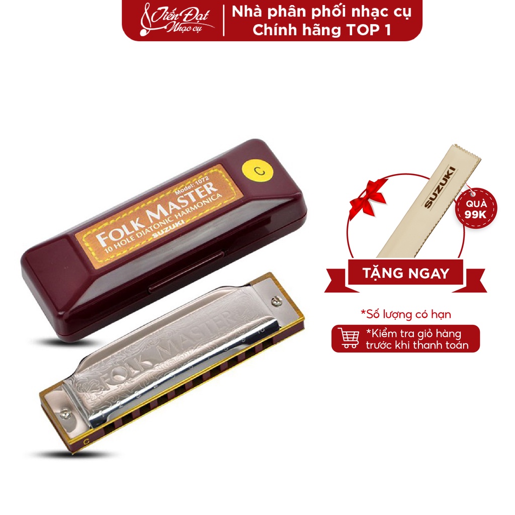 Kèn Harmonica Folk 10 Master 10 Lỗ Cấu Tạo Note Đa Dạng, 20 Lưỡi Gà, Hợp Kim Đồng 0,9mm