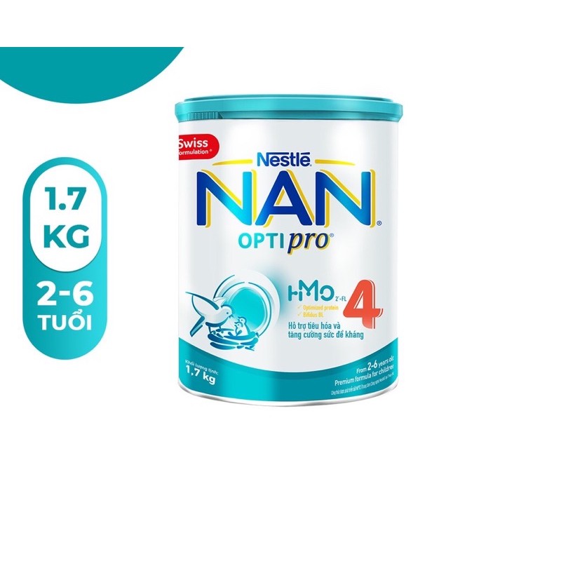 SỮA BỘT NAN OPTIPRO HMO 4 LON 1.7KG-Hộp móp