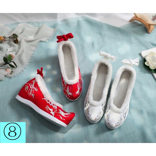 Giày Đế Dày Thêu Họa Tiết Phong Cách Trung Hoa Cổ Điển