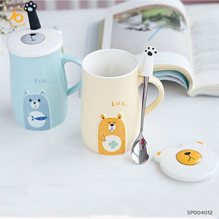 [Mã LIFESPIKE19 giảm 10% đơn 99K] Cốc sứ chân gấu kèm thìa uống trà, cafe độc đáo 400ml - SP004012 | BigBuy360 - bigbuy360.vn