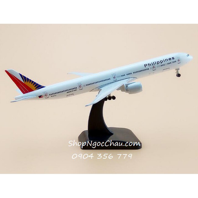 Mô hình máy bay tĩnh Boeing 777-300ER Philippines 20cm có bánh xe