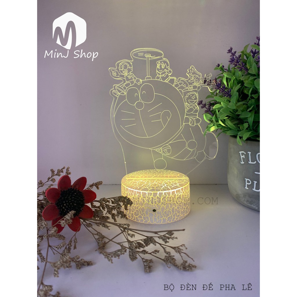 Đèn Ngủ 3D Doraemon | 16 Màu + Remote | Đèn Ngủ 3D Led Doraemon |  MinJ Shop