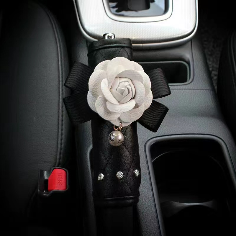 【Ready Stock】 Camellia Series Car Interior Set Accessories Handbrake Gear Cover Seat Belt Shoulder Armrest Box Pad Rearview Mirror 5gKz