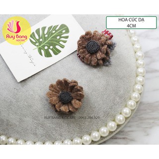 Hoa vải - SP000009 Hoa cúc dạ HQ dùng trang trí kẹp tóc cặp, phụ kiện may mặc