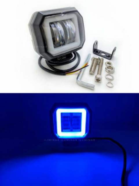 Đèn Led Cree Cwl 2 Lens 4d Mini Daymaker 20 Watt Rubicon Blue Ring Box