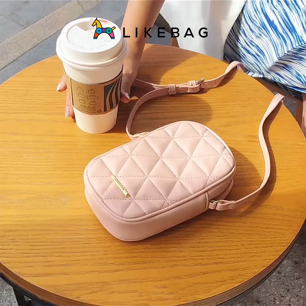 Túi đeo chéo nữ LIKEBAG vân trám kiểu dáng mini trẻ trung 215XK2155 - LIBAGI