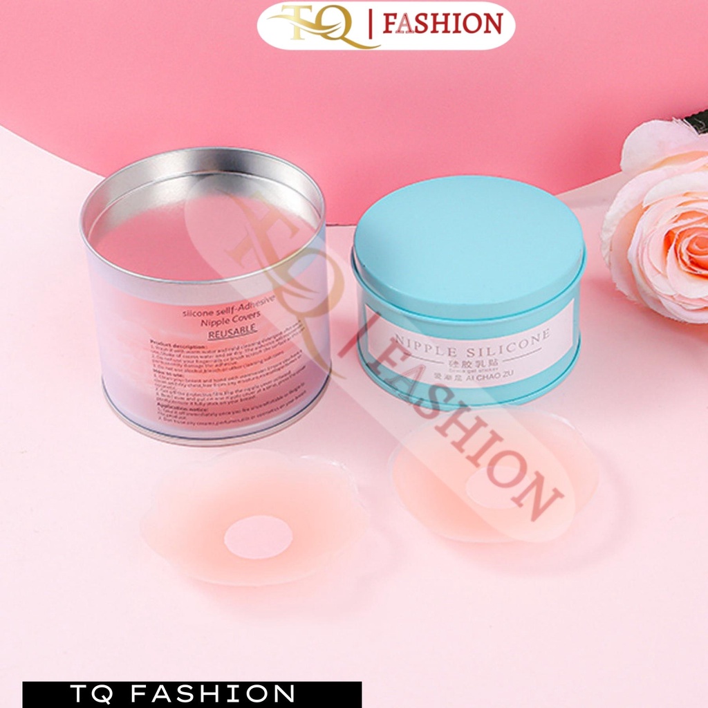 Miếng Dán Ngực Hộp 5 Cặp Fashion FREESHIP Miếng Dán Ti Sillicon dùng nhiều lần dính cực chắc 999 alohashop91