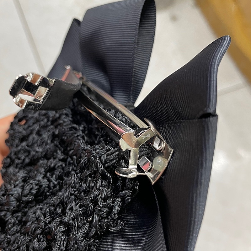 *cặp tóc búi công sở:mẫu nơ 3 tầng,màu đen