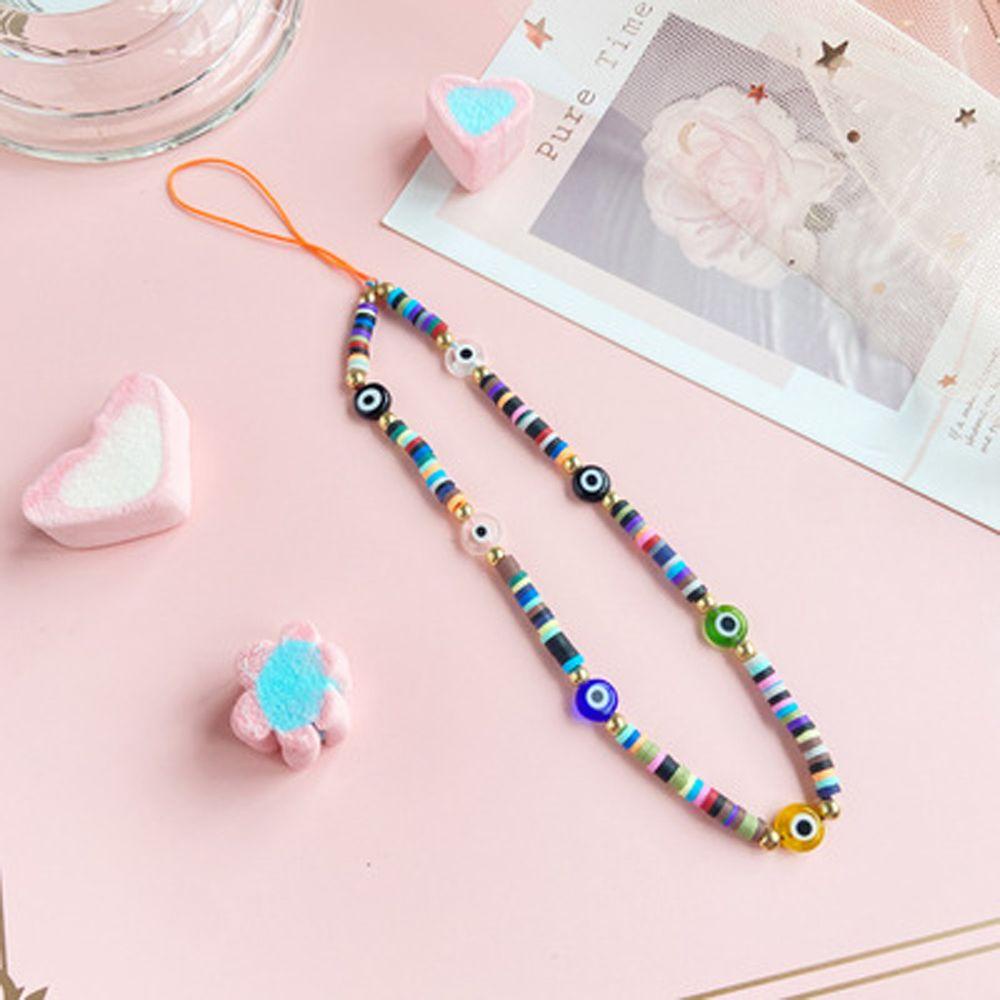 Glees Dây Treo Điện Thoại Xâu Hạt Cười Nhiều Màu Chống Thất Lạc