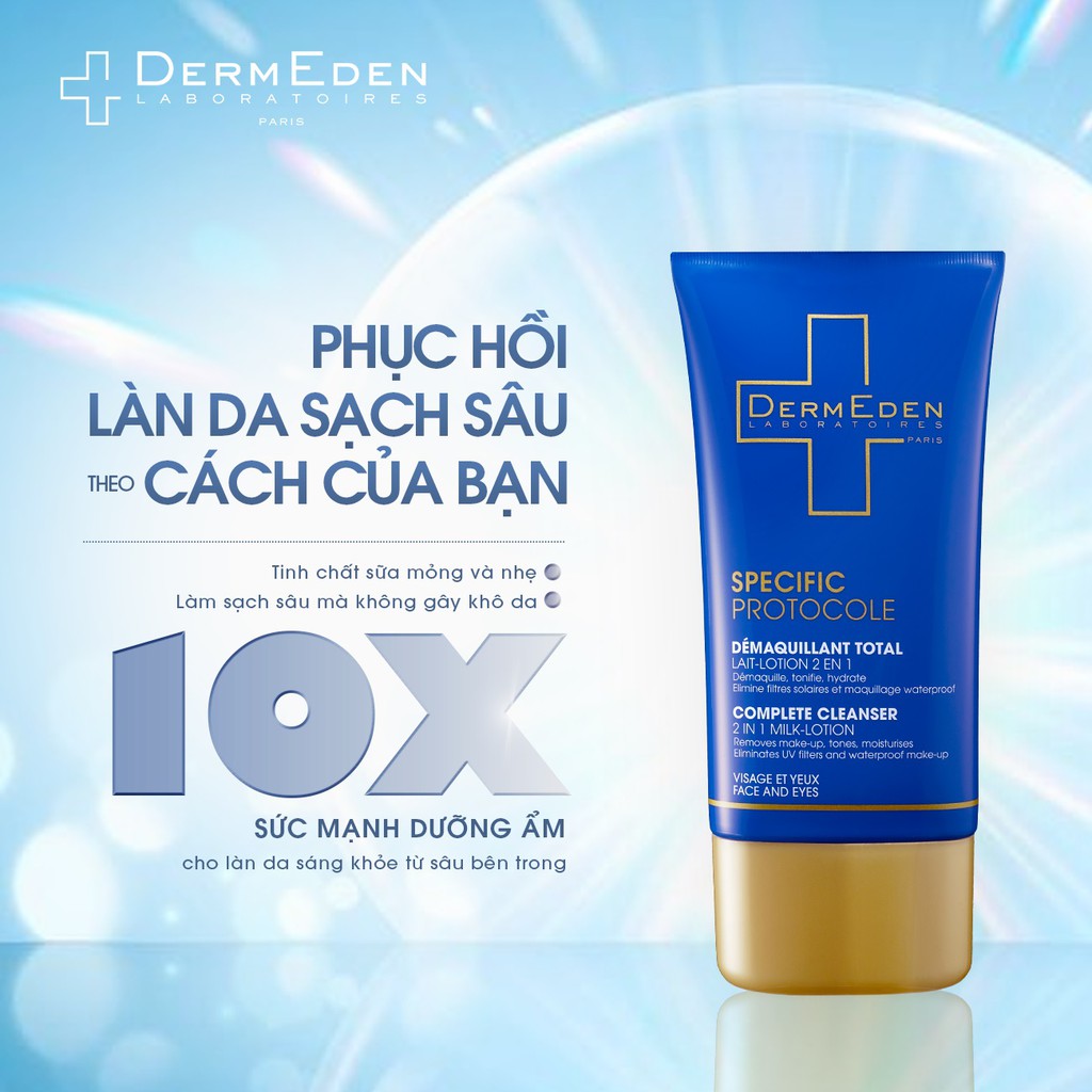 [DATE 04/22] Nước tẩy trang dạng sữa làm sạch và dưỡng ẩm cao cấp DERMEDEN Complete Cleanser 150ml