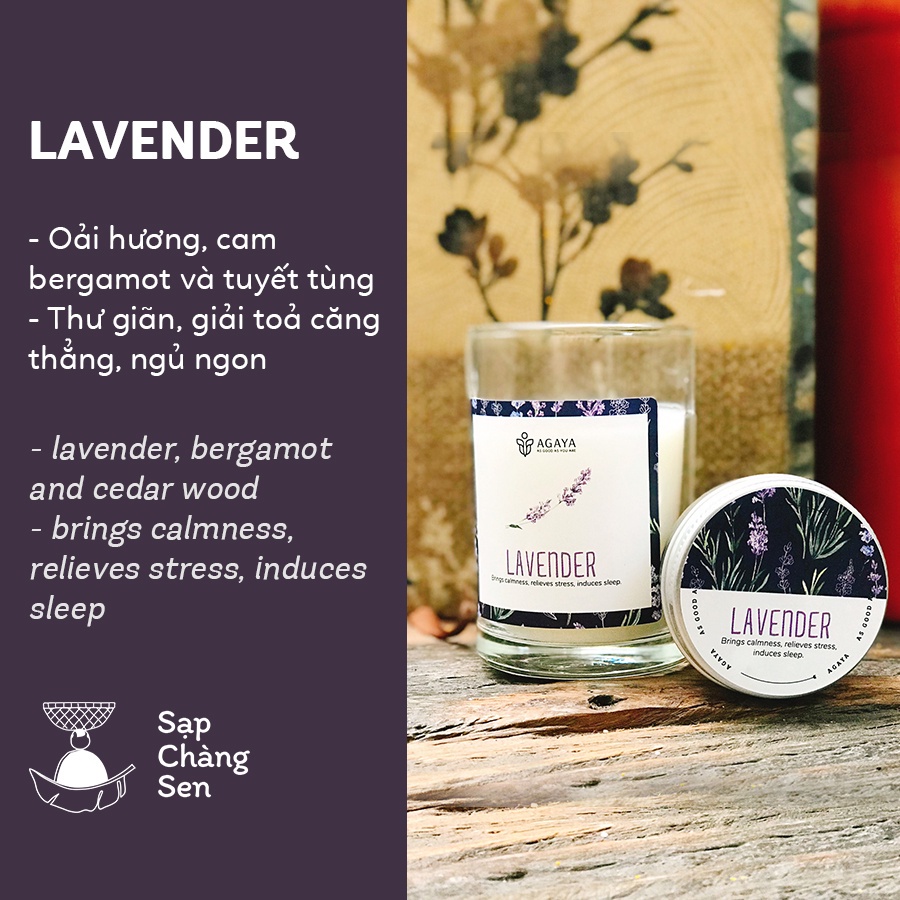Nến thơm Candle Cup Agaya Size M - Sáp cọ và tinh dầu thiên nhiên