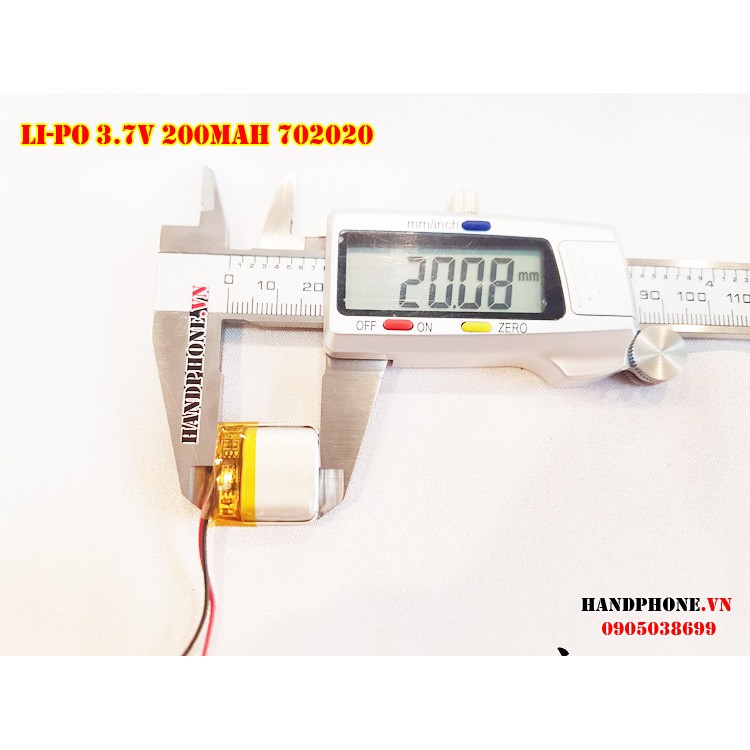 Pin Li-Po 3.7V 702020 200mAh (Lithium Polyme)