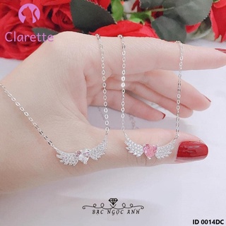 Dây chuyền bạc nữ,vòng cổ mặt cánh thiên thần đính đá xinh xắn-Bạc Ngọc Anh