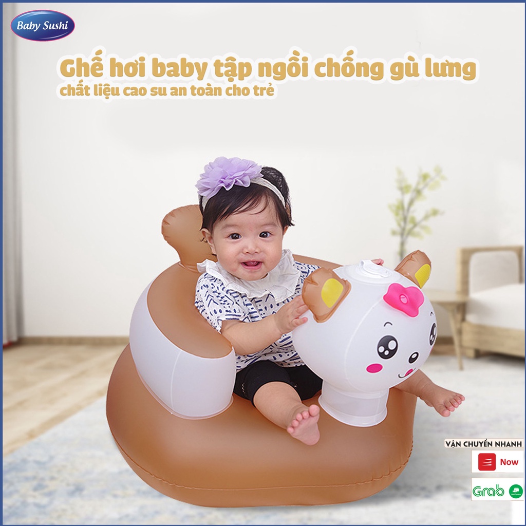 Ghế tập ngồi cho bé, ghế hơi baby tập ngồi chống gù lưng chất liệu cao su an toàn cho trẻ