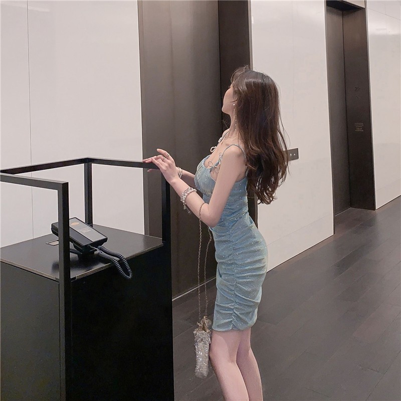 🌸Hàng Order🌸Váy Body 2 Dây Vắt Eo Đính Đá Sexy Lấp Lánh 🌸Hàng Quảng Châu | BigBuy360 - bigbuy360.vn