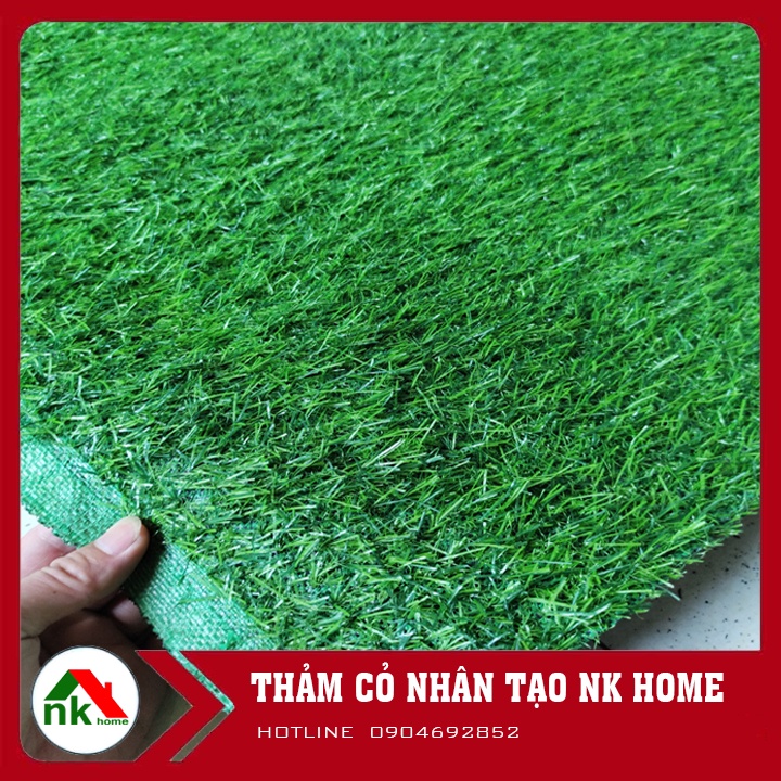 Thảm cỏ nhân tạo sợi cao 2cm - Hàng loại 1 đế không bụi đen