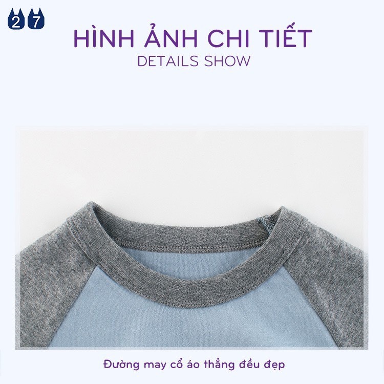 Áo thun dài tay cho bé trai DINOKING Áo thu đông trẻ em chất cotton mềm mịn họa tiết khủng long 2-8 tuổi AT03