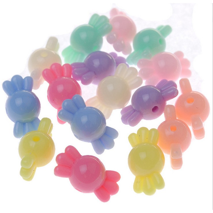 Set 20 Hạt Nhựa Acrylic Nhiều Màu Sắc 10x16mm Làm Trang Sức Thủ Công