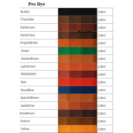 Màu nhuộm dòng Pro dye 4oz (dầu) (full bảng màu) Chai zin của hãng 118ml