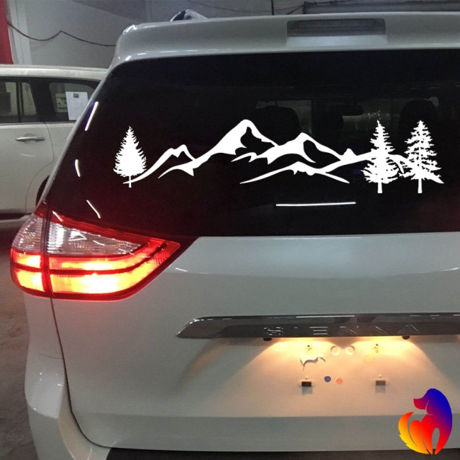 Sticker decal hình núi rừng phản quang độc đáo dán trang trí thân xe hơi