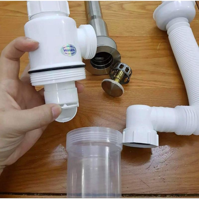 Ống thoát nước thông minh - lưu giữ đồ có giá trị- co dài ngắn cho chậu rửa mặt , rửa tay