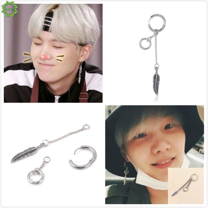 1 bông tai dài tua rua phong cách KPOP BTS SUGA dễ thương