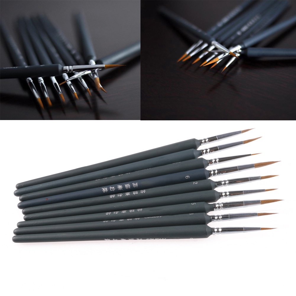 dign 9Pcs Brush Pen For Sketched Outline Lines Gouache Watercolor Paint Oil Painting