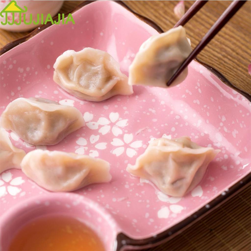 Đĩa Gốm JUJIAJIA Hình Vuông Có Ô Nhỏ Đựng Nước Sốt Tiện Lợi