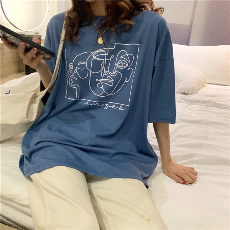 Áo phông 3158 nam nữ tay lỡ, áo thun ovesize form rộng chất cotton khô in hình rối | BigBuy360 - bigbuy360.vn