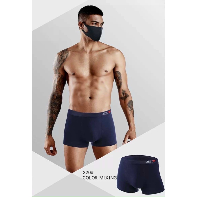 [Hộp 4 Cái] Quần lót boxer nam Men's UnderWear kháng mùi kháng khuẩn ,quần sịp đùi nam cotton cao cấp siêu đẹp.